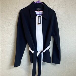 Worthington Black and White Blazer with Belt